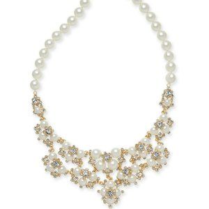 Charter Club Gold-Tone Crystal & Kiska Pearl State